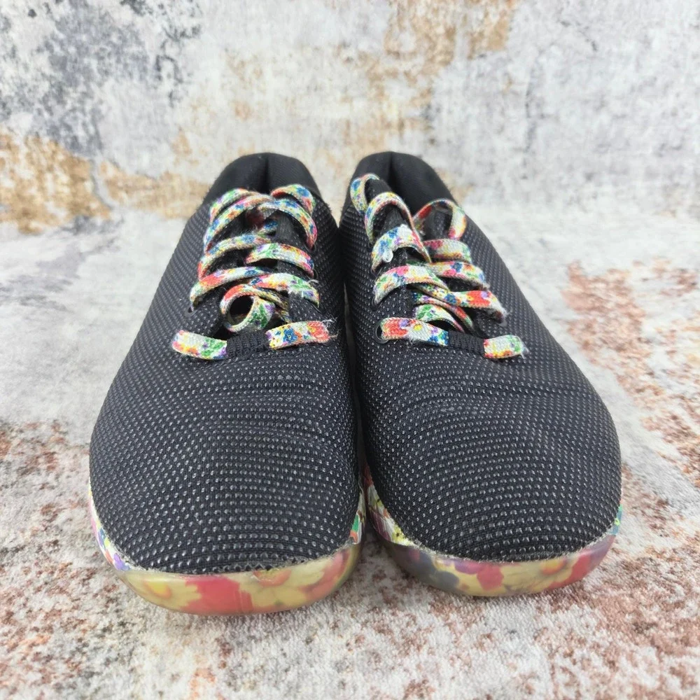 NOBULL Trainer Shoes Womens 6 Black Floral Daisy Outwork SuperFabric Running Gym